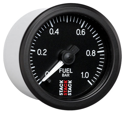 Autometer Stack 52mm 0-1 Bar M10 Male Pro Stepper Motor Fuel Pressure Gauge - Black ST3303