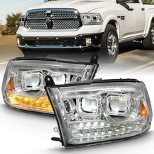 Load image into Gallery viewer, ANZO 2009-2018 Dodge Ram 1500 Led Projector Plank Style Switchback H.L Halo Chrome Amber (OE Style) - eliteracefab.com