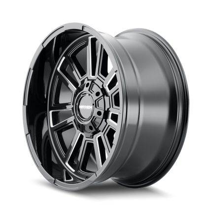 Mayhem 8115 Apollo 20x10 / 5x127 BP / -19mm Offset / 87.1mm Hub Black w/ Milled Spokes Wheel Mayhem