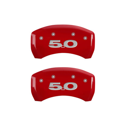 MGP Rear set 2 Caliper Covers Engraved Rear 50 Red finish silver ch MGP