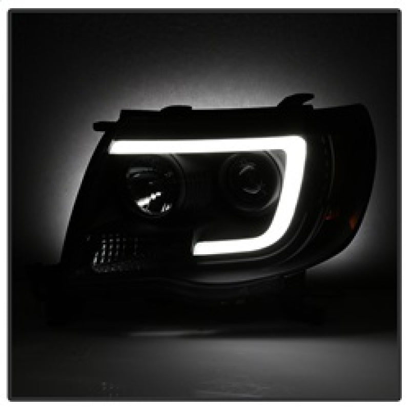 Spyder Toyota Tacoma 05-11 Projector Headlights - Light Bar DRL - Black PRO-YD-TT05V2-LB-BK - eliteracefab.com