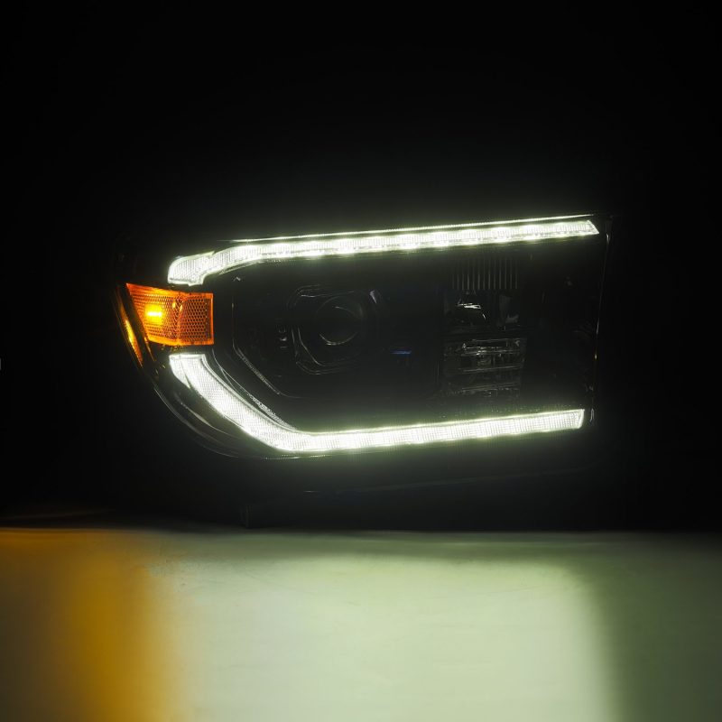 AlphaRex 880825 07-13 Toyota Tundra / 08-17 Sequoia LUXX LED Proj HL Alpha-Blk w/Actv Light Seq. Sig + DRL