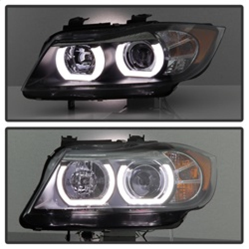 Spyder BMW E90 3-Series 06-08 4DR V2 Headlights - HID Only - Black PRO-YD-BMWE9005V2-HID-DRL-BK - eliteracefab.com