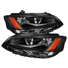 Load image into Gallery viewer, Xtune Volkswagen Jetta 11-14 Amber Crystal Headlights Black HD-JH-VJ11-AM-BK - eliteracefab.com