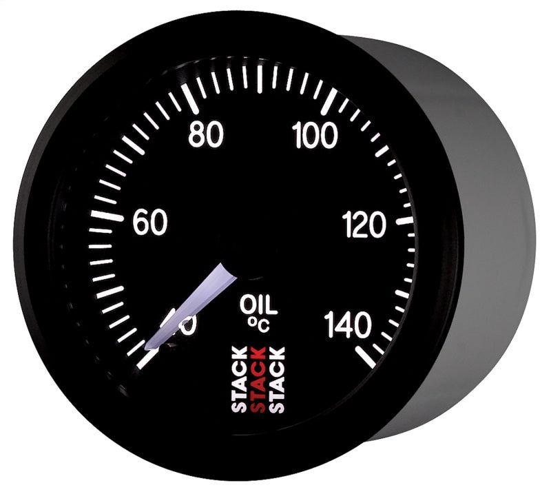 Autometer Stack 52mm 40-140 Deg C 1/8in NPTF Male Pro Stepper Motor Oil Temp Gauge - Black ST3309