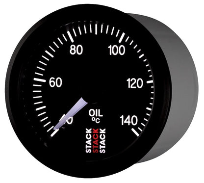 Autometer Stack 52mm 40-140 Deg C 1/8in NPTF Male Pro Stepper Motor Oil Temp Gauge - Black ST3309
