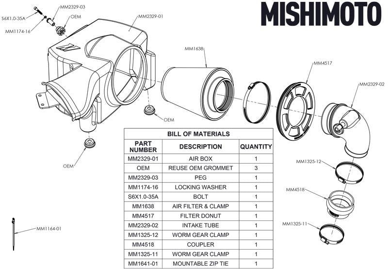 Mishimoto 2019+ Ford Ranger 2.3L EcoBoost Air Intake w/ Oiled Filter - eliteracefab.com