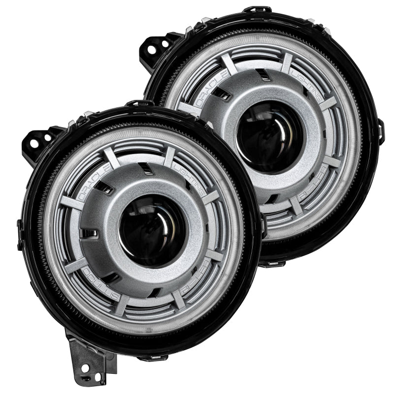 Oracle Oculus Bi-LED Projector Headlights for Jeep JL/Gladiator JT - Satin Silver - 5500K - eliteracefab.com