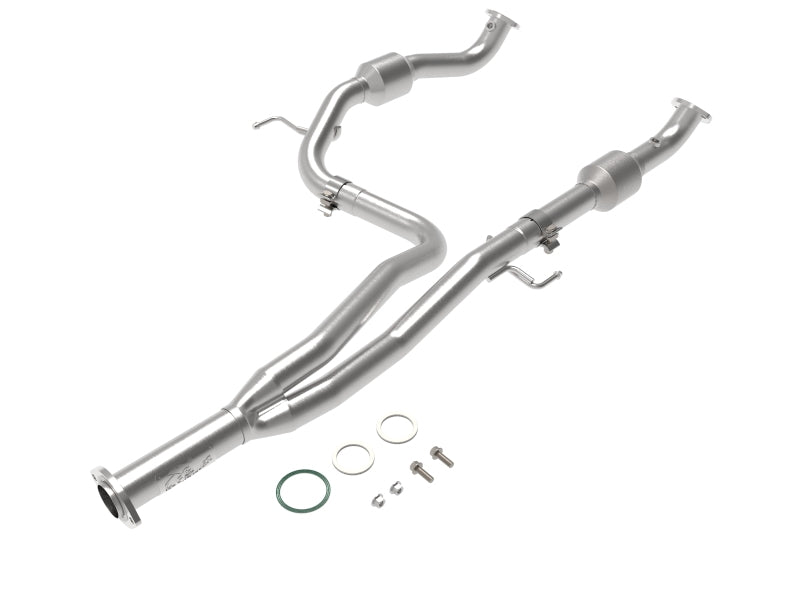 aFe Power Twisted Steel Y-Pipe w/ Cat SS 16-20 Toyota Tacoma V6 3.5L (4WD Only) - eliteracefab.com