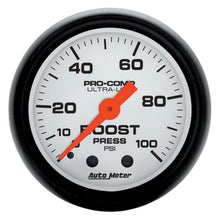 Load image into Gallery viewer, Autometer Phantom 2 1/16in 100psi Mechanical Boost Gauge.