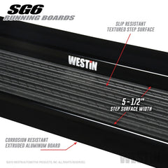 Westin SG6 Black Aluminum Running Boards 79 in - eliteracefab.com