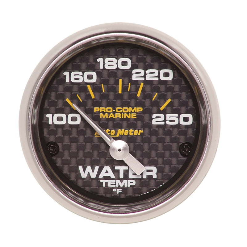 Autometer Marine Carbon Fiber Ultra-Lite 2-1/16in 100-250 Degrees Electric Water Temperature Gauge 200762-40