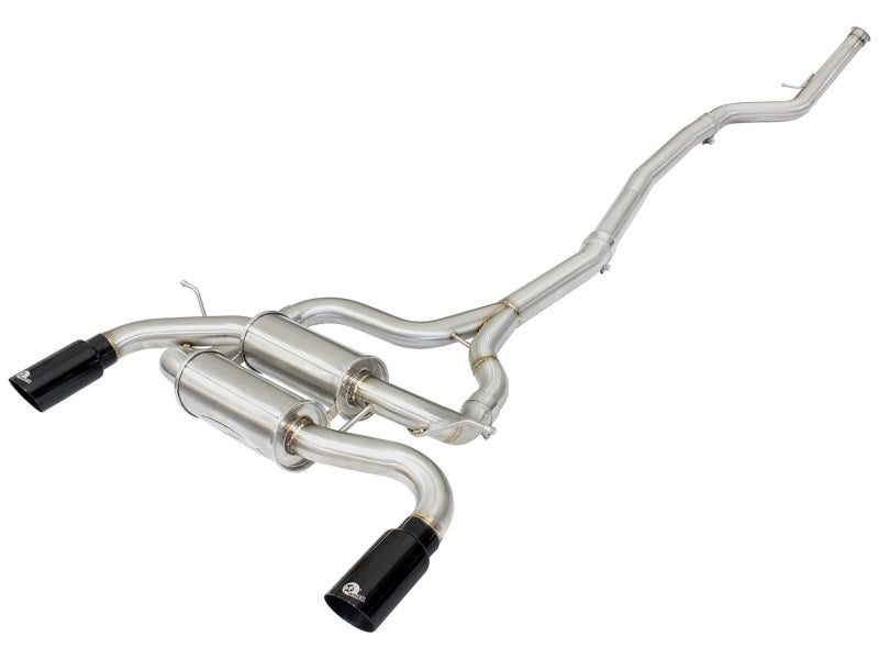 aFe MACHForce XP SS-304 Black Tip 2.5in Dia Cat Back Exhaust 12-14 BMW 335i (F30) 3.0L (t) aFe