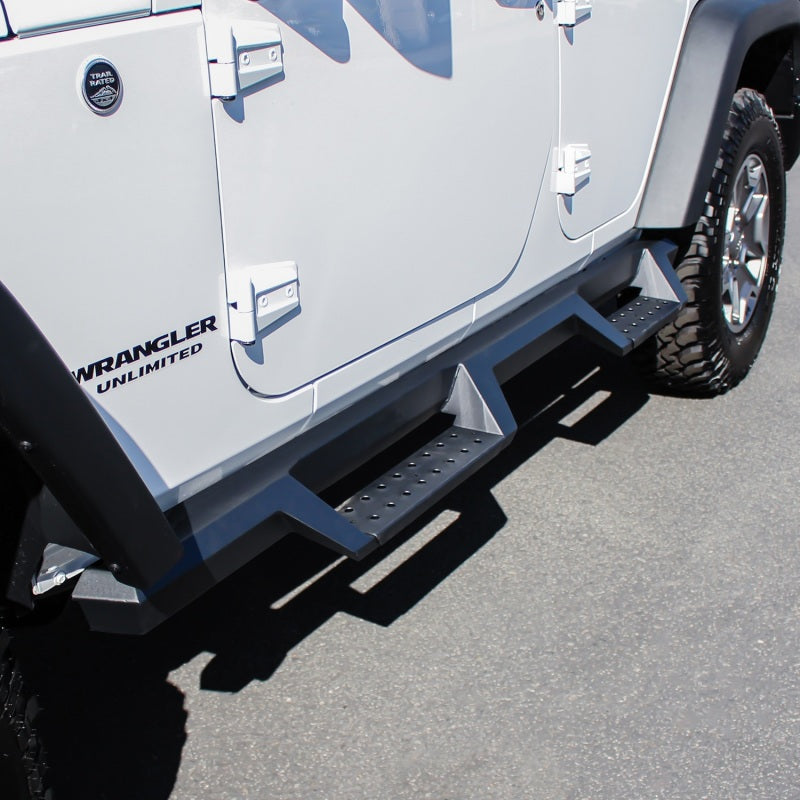 Westin/HDX 07-17 Jeep Wrangler Unlimited Drop Nerf Step Bars - Textured Black - eliteracefab.com