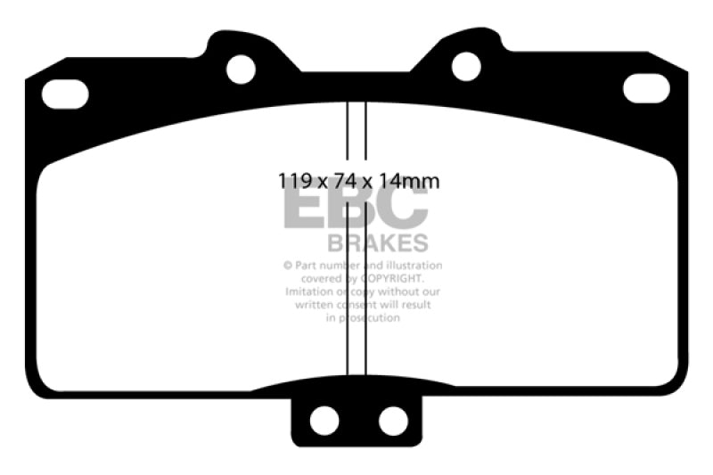 EBC 91-93 Dodge Stealth 3.0 4WD Yellowstuff Front Brake Pads - eliteracefab.com