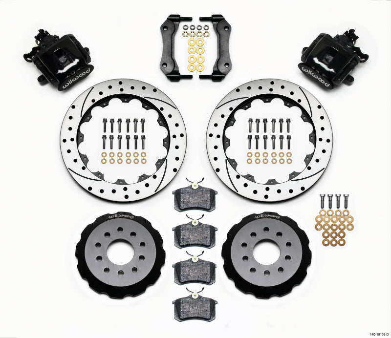 Wilwood Combination Parking Brake Rear Kit 12.88in Drilled Mustang 94-04 - eliteracefab.com