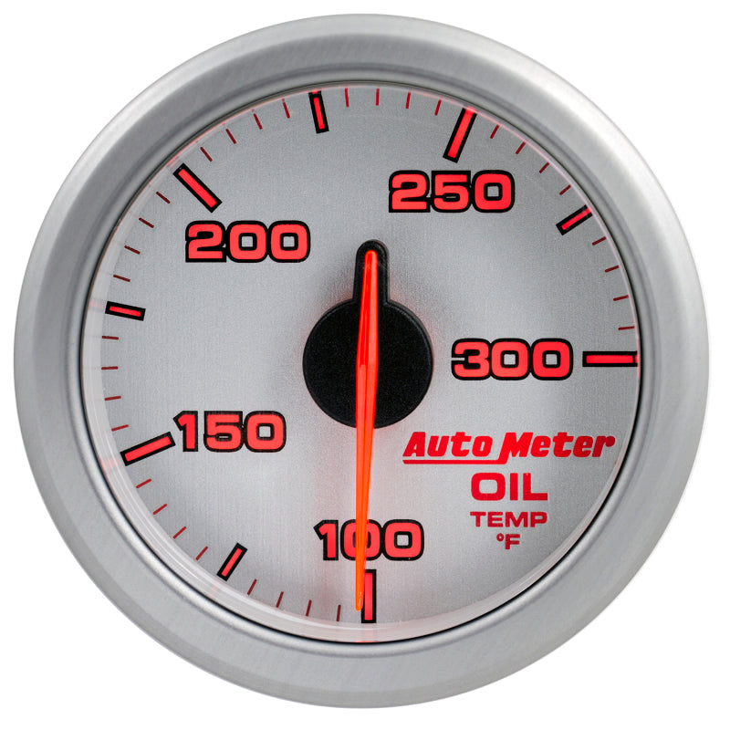 Autometer Airdrive 2-1/6in Oil Temp Gauge 100-300 Degrees F - Silver 9140-UL
