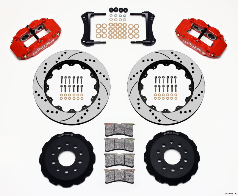 Wilwood Narrow Superlite 6R Front Hat Kit 14.00in Drilled Red 88-93 Corvette C4 Wilwood