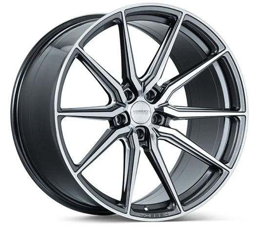 Vossen HF-3 22x9 / 5x120 / ET30 / Flat Face / 72.56 - Gloss Graphite Polished Wheel Vossen