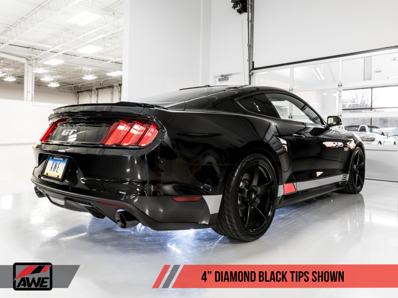 AWE Tuning S550 Mustang GT Cat-back Exhaust - Touring Edition (Diamond Black Tips) - eliteracefab.com