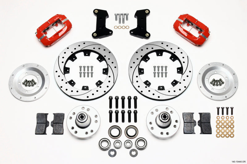 Wilwood Forged Dynalite Front Kit 12.19in Drilled Red 74-80 Pinto/Mustang II Disc Spindle only Wilwood