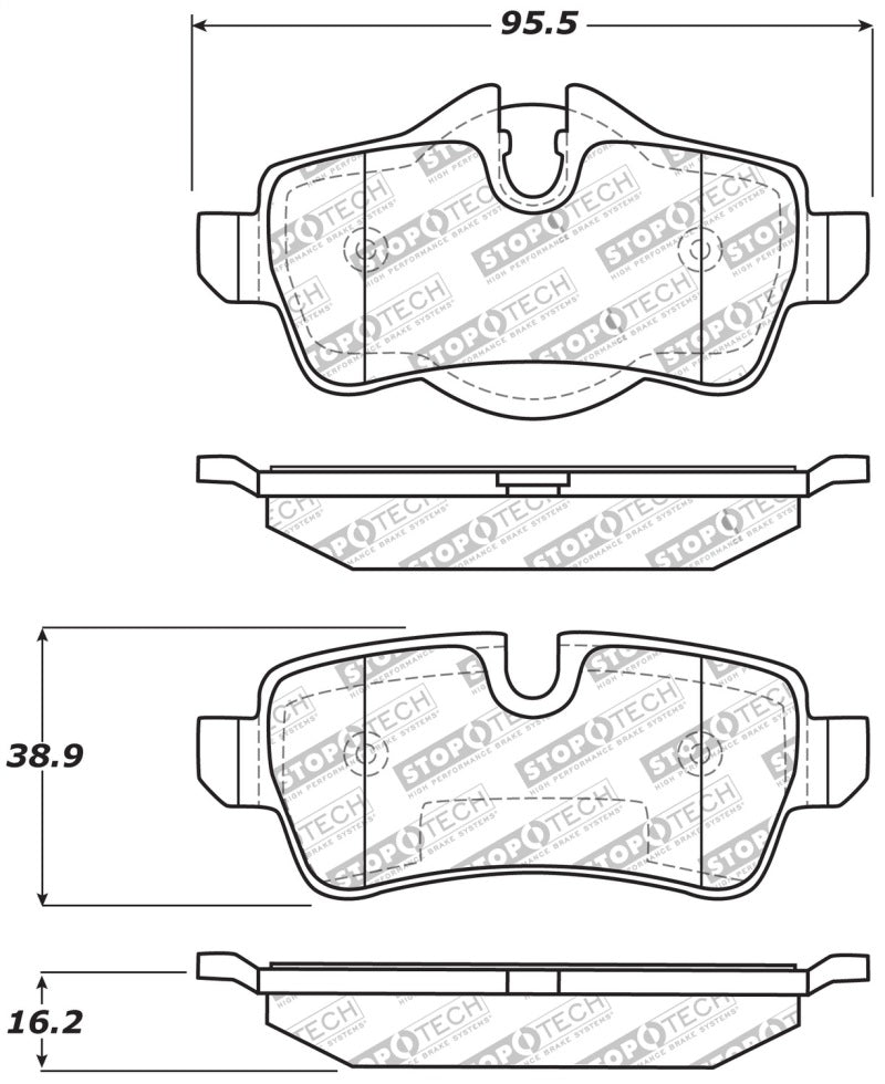 StopTech Performance 07-09 Mini Cooper/Cooper S Rear Brake Pads - eliteracefab.com