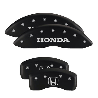 MGP 4 Caliper Covers Engraved Front & Rear Vtech Black finish silver ch MGP