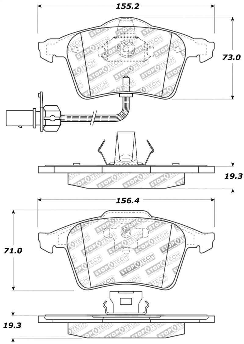 STOPTECH PERFORMANCE 1/05-09 AUDI A4/A4 QUATTRO FRONT BRAKE PADS, 309.09151 - eliteracefab.com