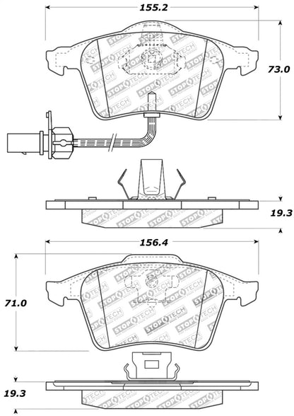 STOPTECH PERFORMANCE 1/05-09 AUDI A4/A4 QUATTRO FRONT BRAKE PADS, 309.09151 - eliteracefab.com