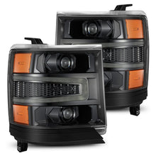 Load image into Gallery viewer, AlphaRex 16-18 Chevy 1500HD LUXX LED Proj Headlights Alpha-BK w/Seq Atv Lgt / SeqSig (Req PN 810023) - eliteracefab.com