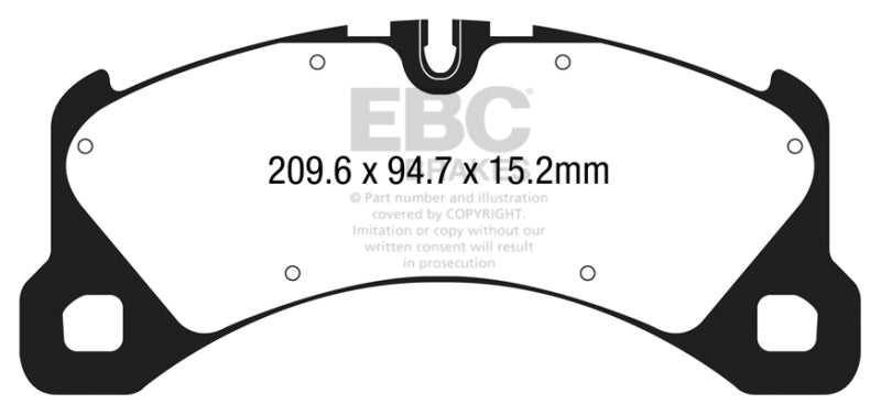 EBC 14+ Porsche Macan (Cast Iron Rotors only) 3.0 Twin Turbo Yellowstuff Front Brake Pads - eliteracefab.com