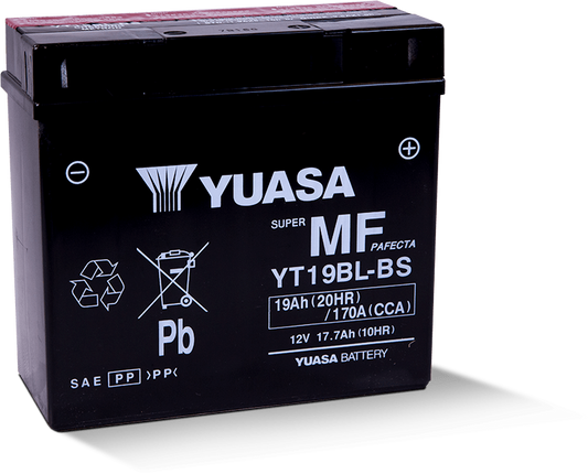 Yuasa YT19BL-BS Maintenance Free AGM 12 Volt Battery (Bottle Supplied) Yuasa Battery