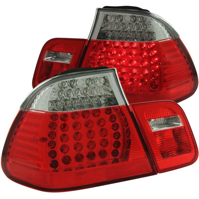 ANZO 1999-2001 BMW 3 Series E46 LED Taillights Red/Clear 4pc - eliteracefab.com