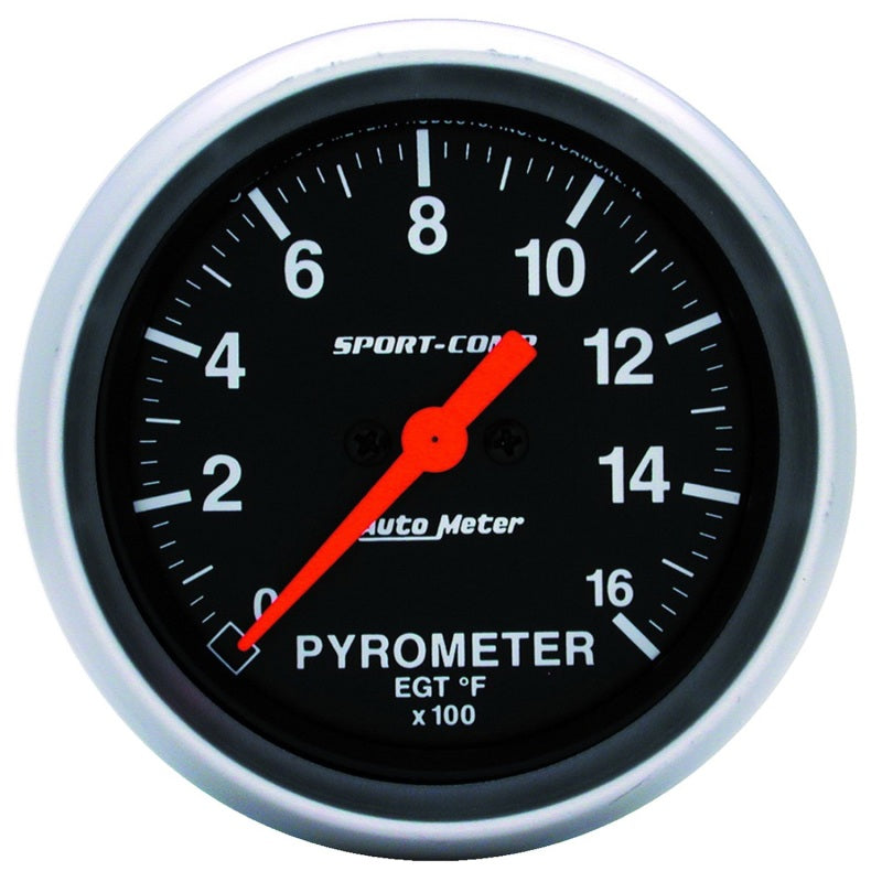 AutoMeter Gauge Pyrometer (Egt) 2-5/8in. 1600 Deg. F Digital Stepper Motor Sport-Comp 3544