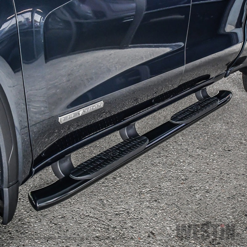 Westin 19-20 Chevrolet Silverado/GMC Sierra 1500 Double Cab PRO TRAXX 5 Oval Nerf Step Bars - Black - eliteracefab.com