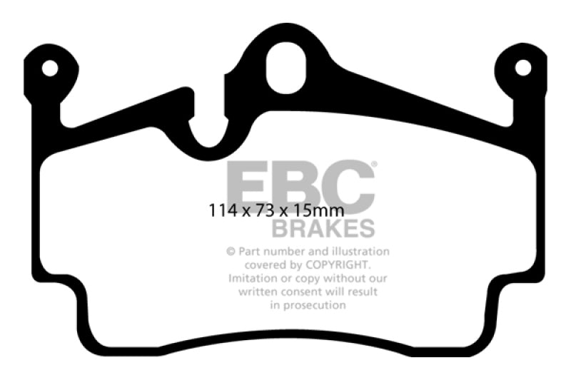 EBC 04-08 Porsche Boxster (Cast Iron Rotors only) 2.7 Yellowstuff Rear Brake Pads - eliteracefab.com