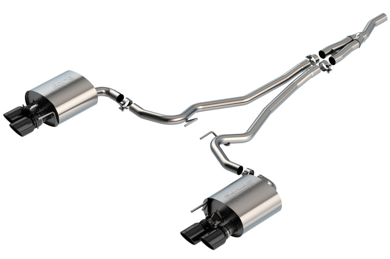 Borla 19-20 Ford Mustang Ecoboost 2.3L 2.25in S-type Exhaust w/ Valves - Black Chrome Tips - eliteracefab.com