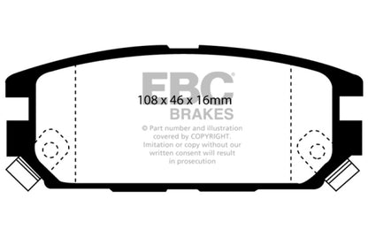 EBC 91-93 Dodge Stealth 3.0 4WD Redstuff Rear Brake Pads - eliteracefab.com