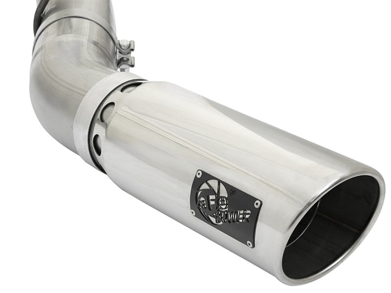 aFe LARGE BORE HD 5in 409-SS DPF-Back Exhaust w/Polished Tip 2017 GM Duramax V8-6.6L (td) L5P - eliteracefab.com