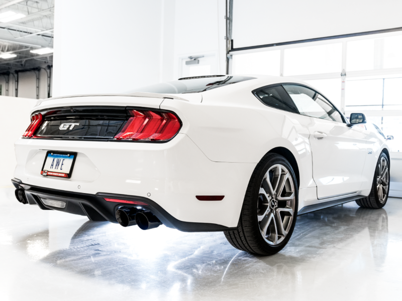 AWE Tuning 2018+ Ford Mustang GT (S550) Cat-back Exhaust - Track Edition (Quad Diamond Black Tips) AWE Tuning