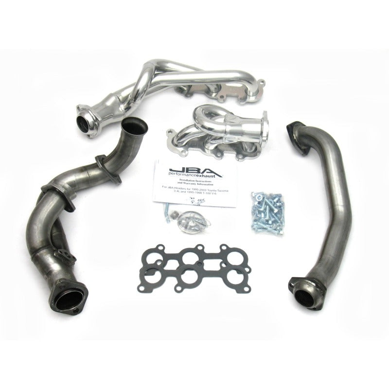 JBA 95-00 Toyota 3.4L V6 w/o EGR 1-1/2in Primary Silver Ctd Cat4Ward Header JBA