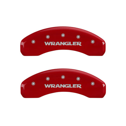 MGP 4 Caliper Covers Engraved Front & Rear WRANGLER Red finish silver ch MGP