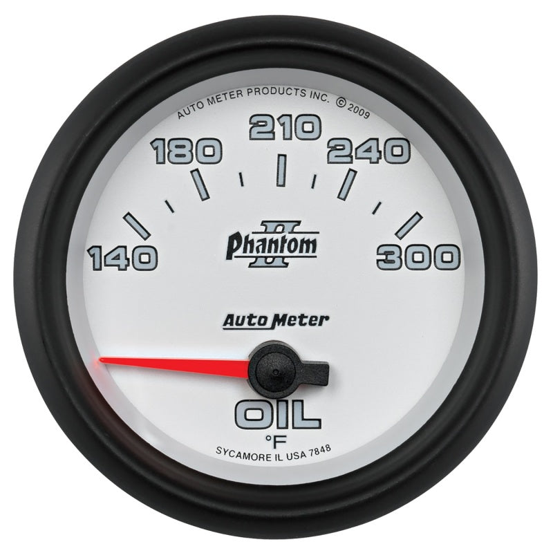 Autometer Phantom II 2 5/8in 140-300 Degree F Short Sweep Electronic Oil Temperature Gauge 7848