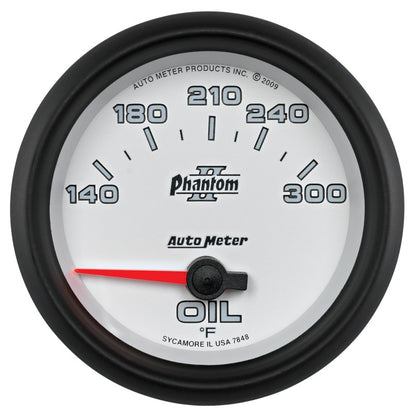 Autometer Phantom II 2 5/8in 140-300 Degree F Short Sweep Electronic Oil Temperature Gauge 7848