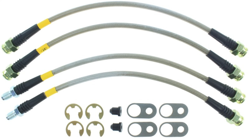 StopTech 08-10 Mitsubishi Lancer Ralliart Stainless Steel Rear Brake Lines - eliteracefab.com