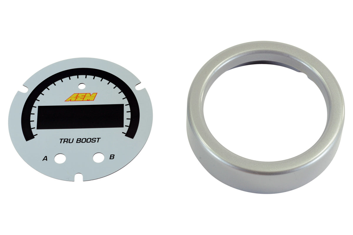 AEM X-Series Tru-BoostX Boost Controller Gauge Accessory Kit - Silver Bezel & White Faceplate - eliteracefab.com