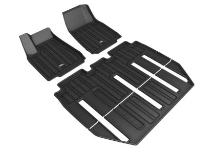 3D Maxpider E1TL00501809 17-21 Tesla Model X Folding 7-Seat Elitect 1st 2nd 3rd Row - Floor Mat Set (Black)