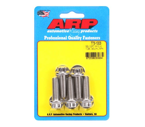 ARP M10 x 1.25 x 30 12pt SS Bolts (5/pkg) - eliteracefab.com