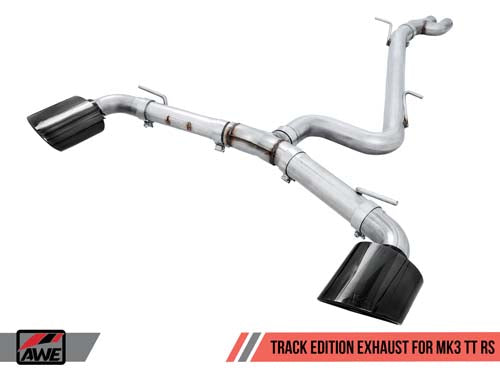 AWE Tuning 18-19 Audi TT RS 8S/RK3 2.5L Turbo Track Edition Exhaust - Diamond Black RS-Style Tips - eliteracefab.com