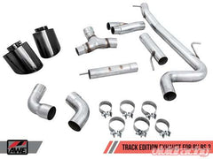 AWE Tuning 17-19 Audi RS3 8V Track Edition Exhaust - Diamond Black Tips RS-Style Tips - eliteracefab.com